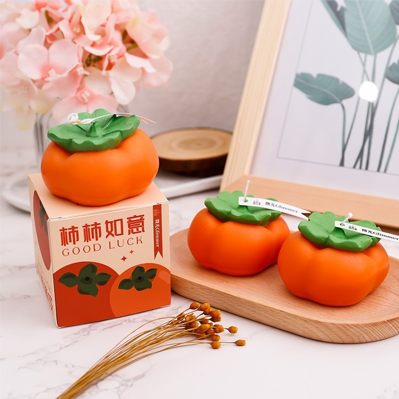 Aroma companion gift persimmon aromatherapy candle diy creative ornament wedding finished fruit birthday candle