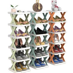 SimpleX Single Tier DIY Home Entrance Shoe Rack Small Space-Saving Folding Shoe Cabinet Dormitory Storage Made Durable Plastic