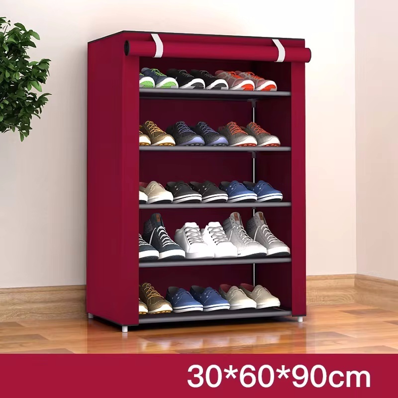 Multi-tier Shoe Cabinet Steel Tube Space Saving Home Storage Economical Shoe Cabinet Fabric Shoe Rack With Nonwoven Dust Cover