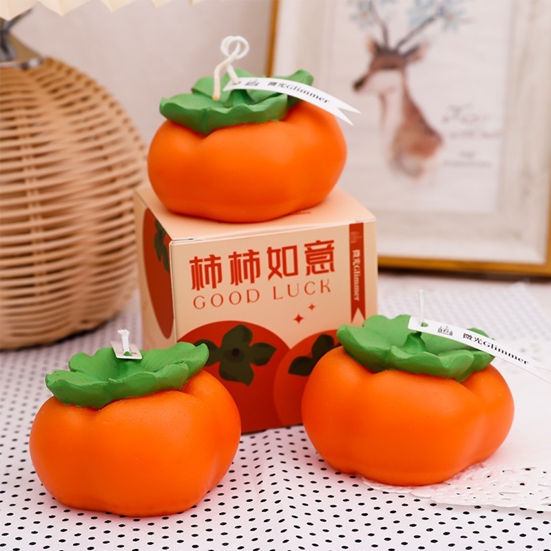 Aroma companion gift persimmon aromatherapy candle diy creative ornament wedding finished fruit birthday candle