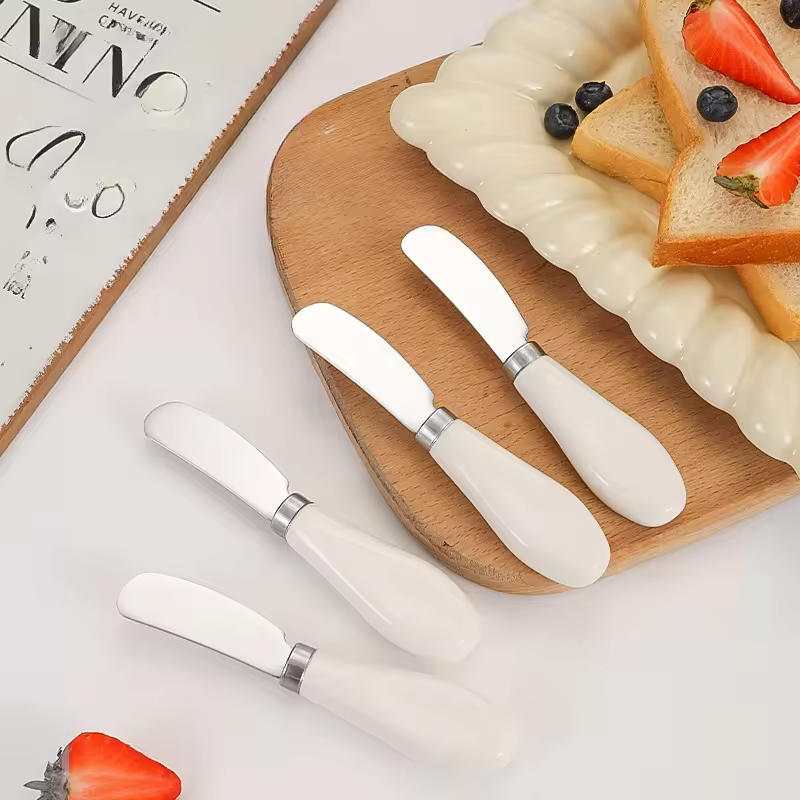 Stainless Steel Kitchen Accessories Thickened Cream Cheese Spread Jam Peanut Butter Heated Knife Set Metal Cheese Tools