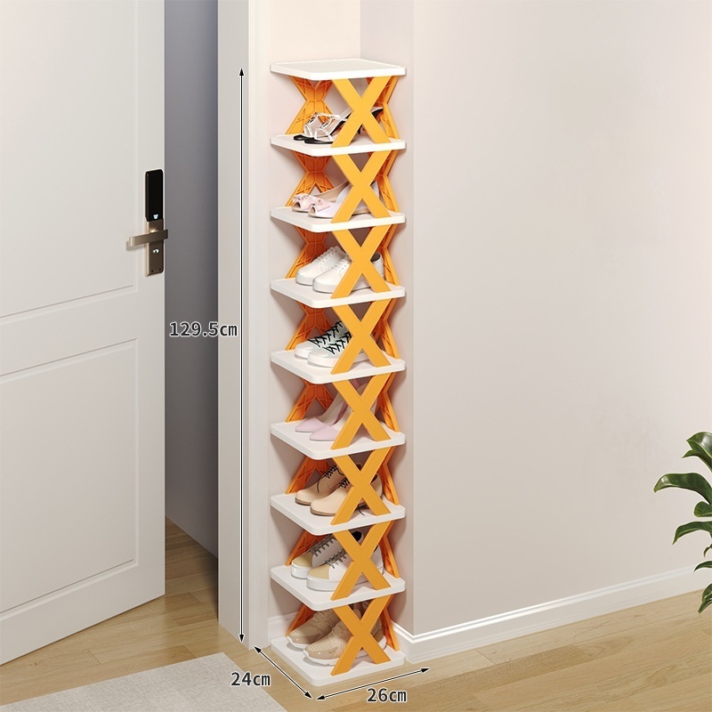 SimpleX Single Tier DIY Home Entrance Shoe Rack Small Space-Saving Folding Shoe Cabinet Dormitory Storage Made Durable Plastic