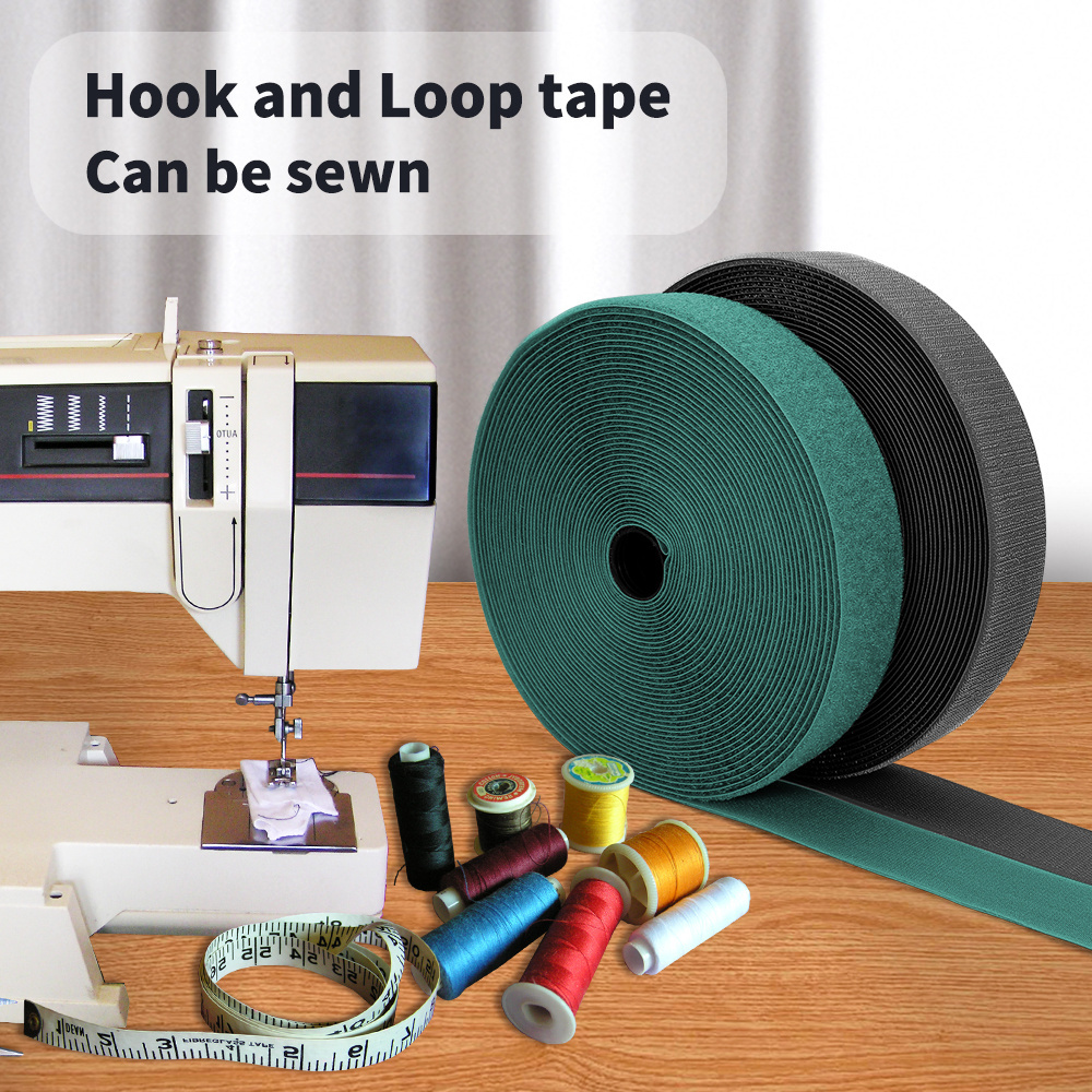 Factory Custom Polyester Hook And Loop Tape Sewing On Straps Magic Tape Soft Hook And Loop Fabric for Bags Clothing Shoes