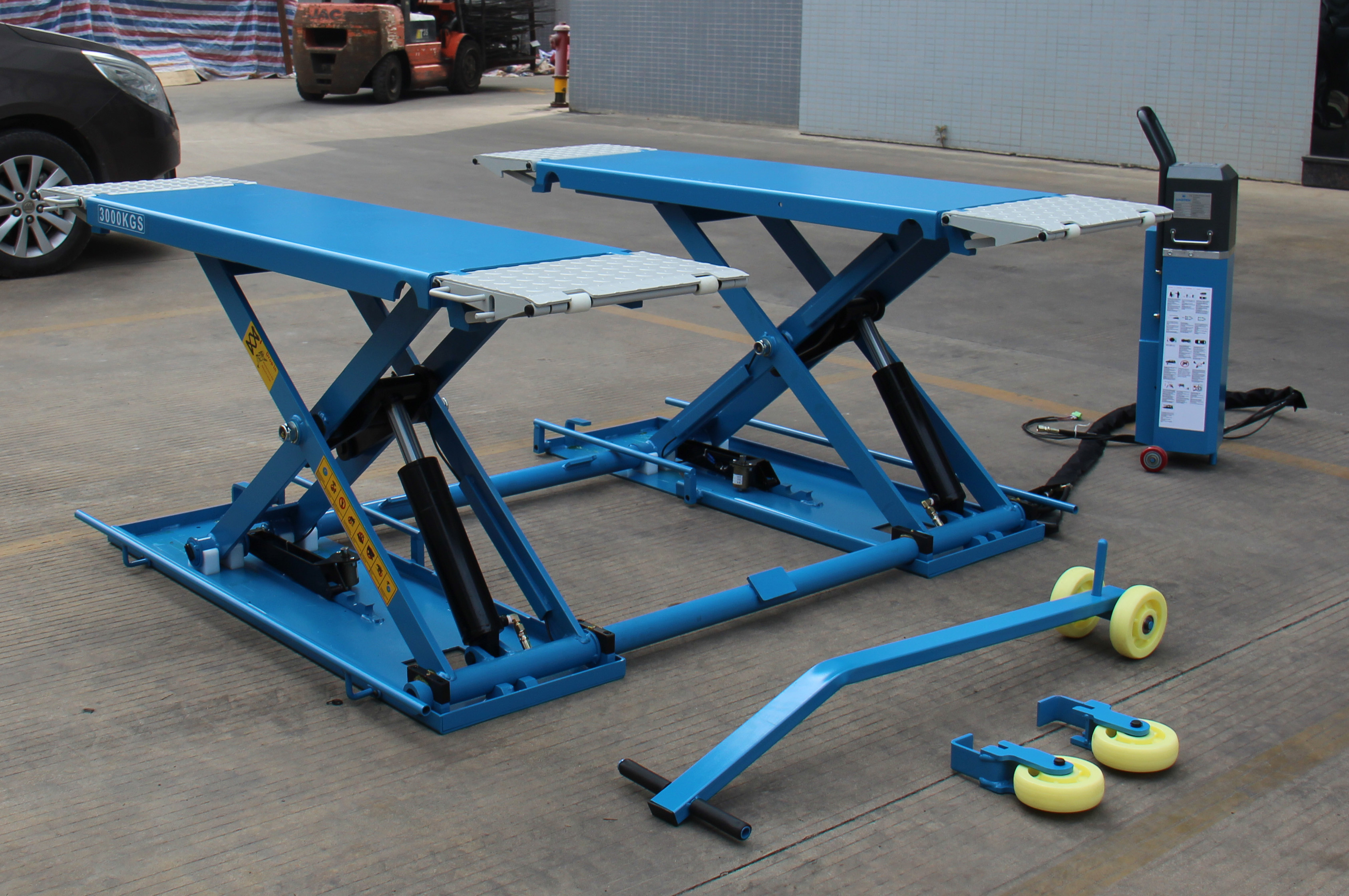 Baohua Ev new energy vehicle Hydraulic scissor used car lift/Mobile  automotive Scissor  lift for sale with onground type