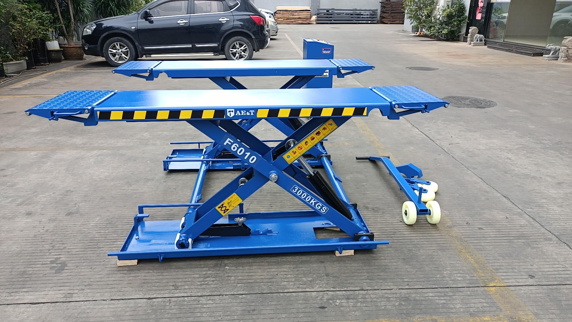 Baohua Ev new energy vehicle Hydraulic scissor used car lift/Mobile  automotive Scissor  lift for sale with onground type