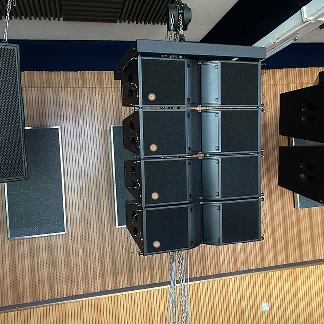 Dual 8 Inch Line Array Sound Audio Equipment System High End Passive Two Way Church Speakers