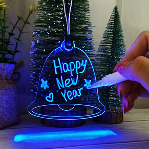 Custom name christmas decorations acrylic colorful luminous christmas decoration supplies Christmas gift