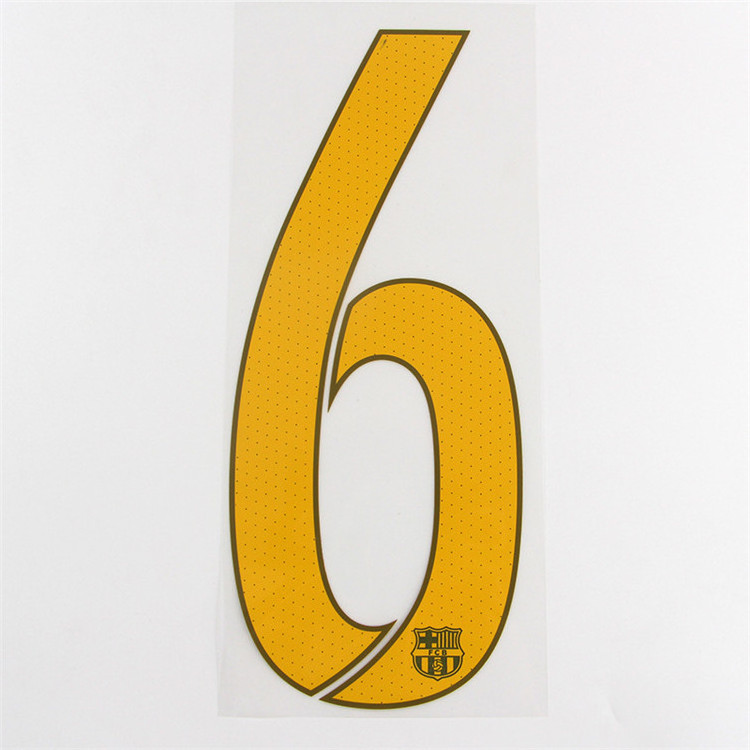 Custom Football jersey Plastisol Number 6 Transfer