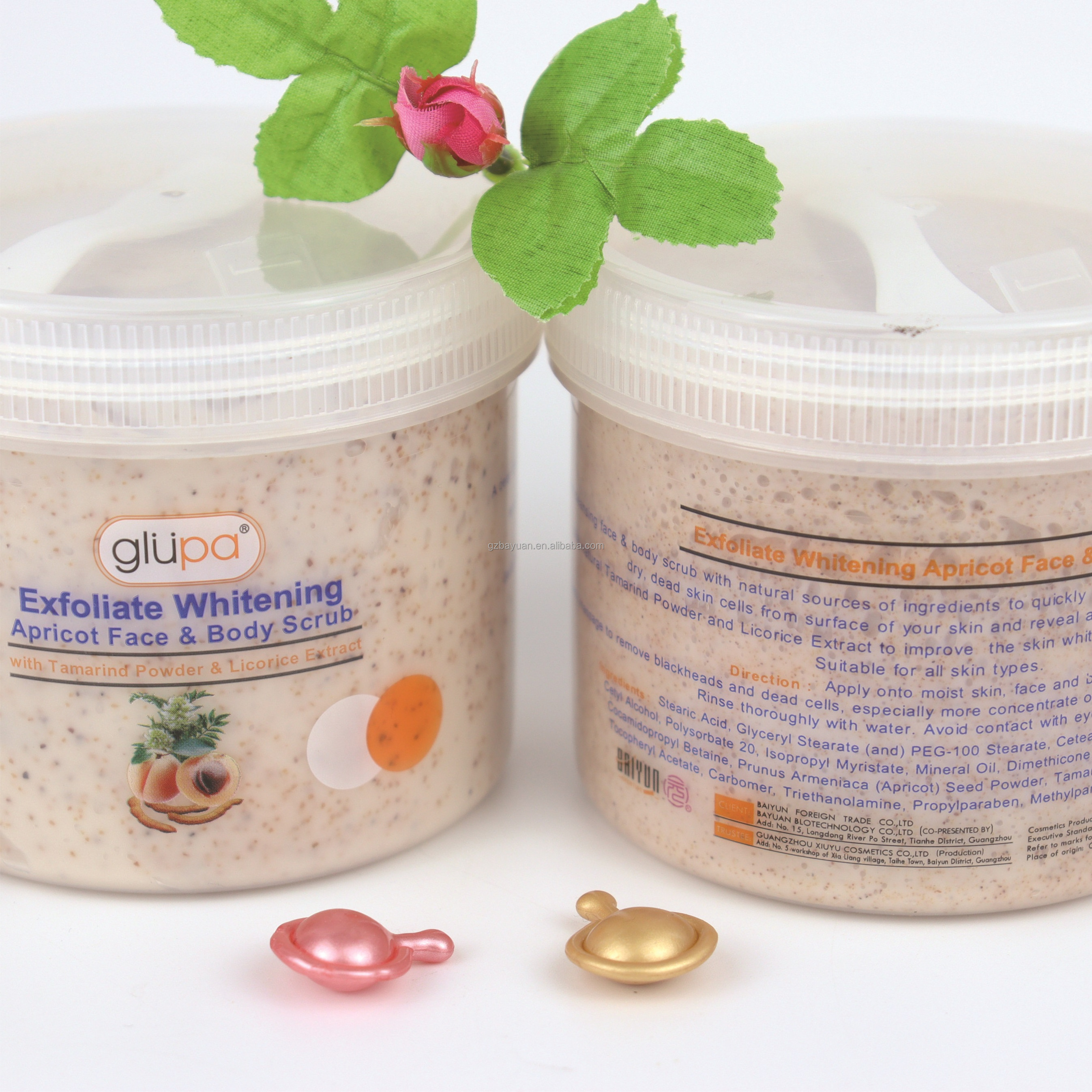 Deep Cleansing Gentle exfoliating and whitening private brand Glupa Organic Body Scrub