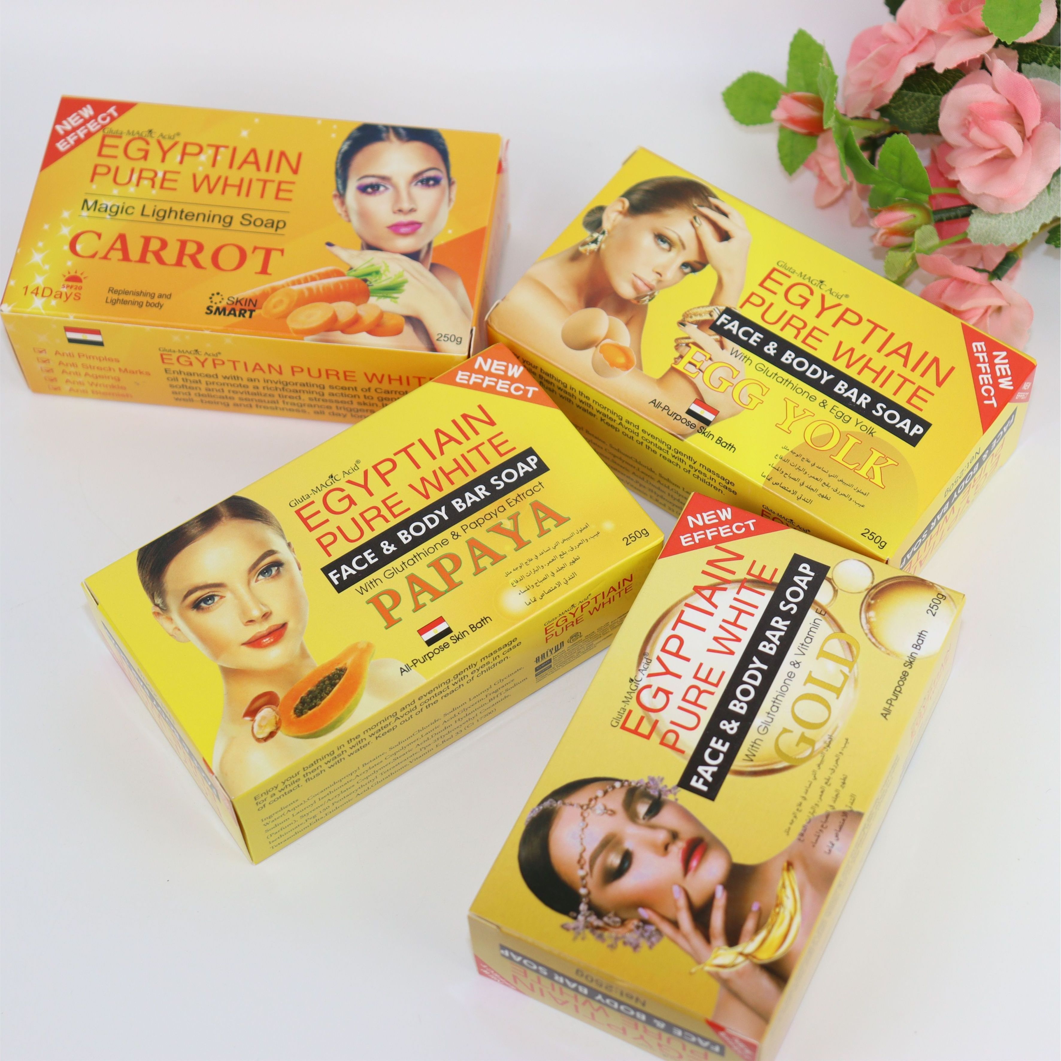 RT Private Label Pure organic Skin Care Whitening and Dark spots Removal Gold soap Women Care Best exfoliating body soap