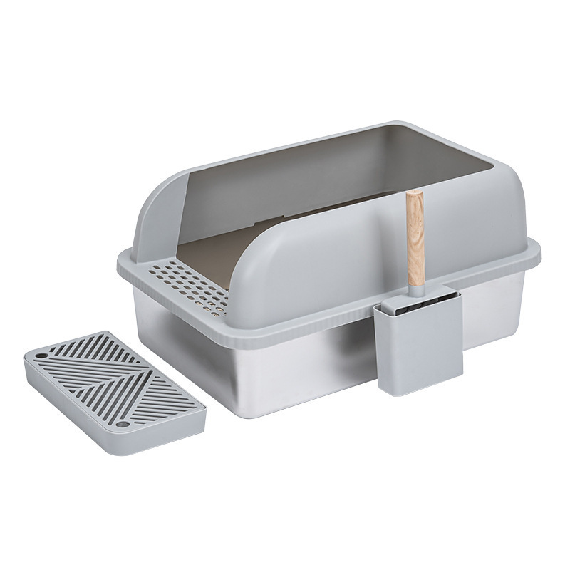 Large size Stainless Steel Cat Litter Box - Never Absorbs Odor, Stains, or Rusts - No Residue Build Up