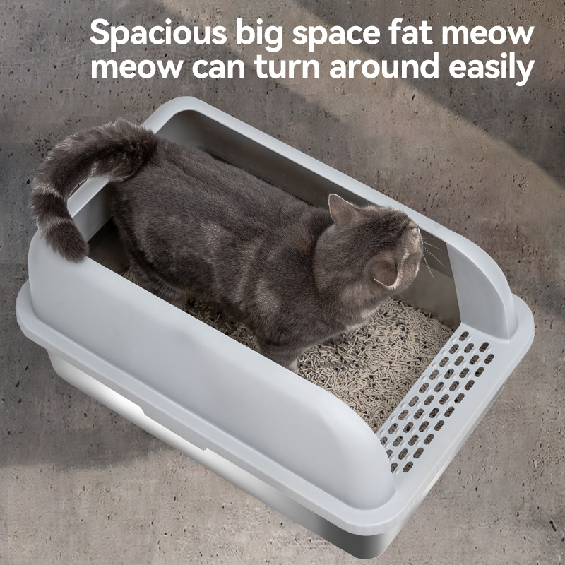 Large size Stainless Steel Cat Litter Box - Never Absorbs Odor, Stains, or Rusts - No Residue Build Up