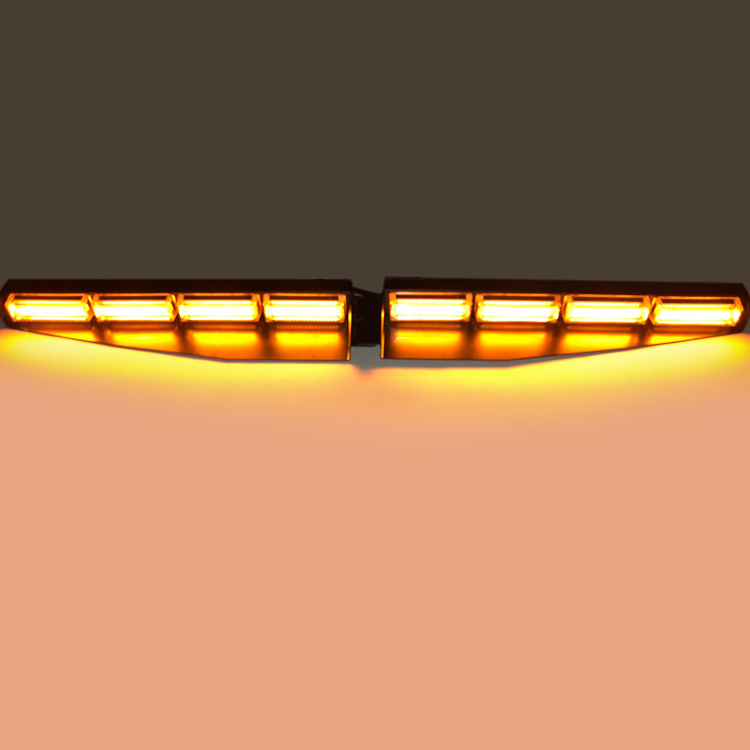 2in1 COB 32W LED Visor Warning Lights Amber 12 Volt Visor Strobe Flashing Light Bar for Car Trucks