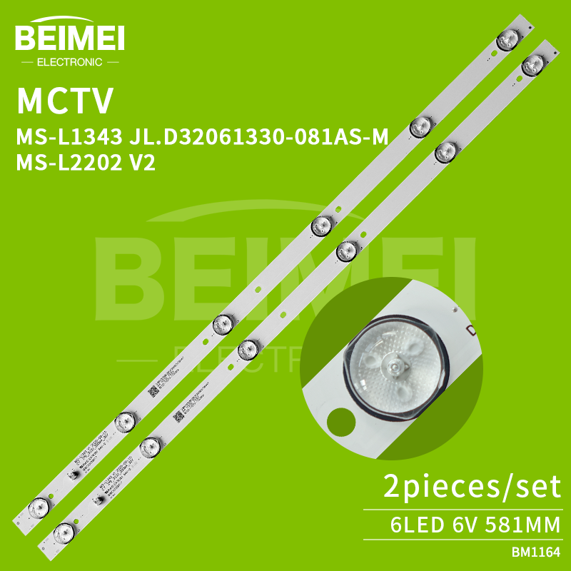 led light strip MS-L1074 MS-L2202 MS-L1343 tv led backlight for Universal light bar 32 inches 6LED 6V 2pcs/set led stripes