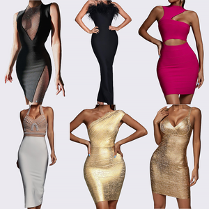 BellaBarnett Wholesale Clothing Ladies One Shoulder Long Sleeve Mini Midi Maxi Bandage Dress Bodycon Cocktail Women Party Dress