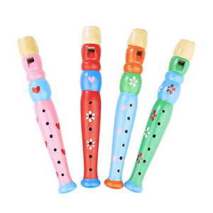 Infant Whistling Wooden Flute Random Color Whistle Educational Musical Instrument Toys