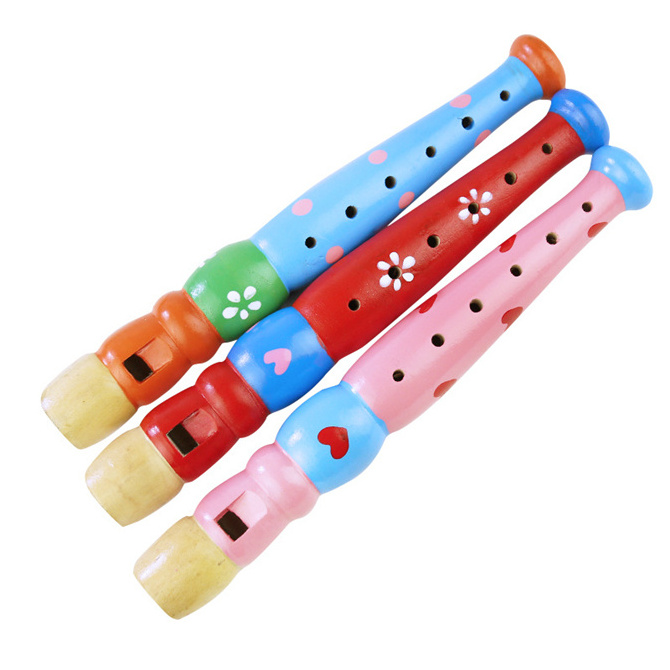 Infant Whistling Wooden Flute Random Color Whistle Educational Musical Instrument Toys