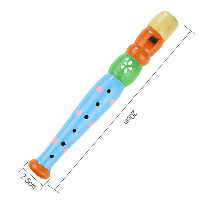 Infant Whistling Wooden Flute Random Color Whistle Educational Musical Instrument Toys