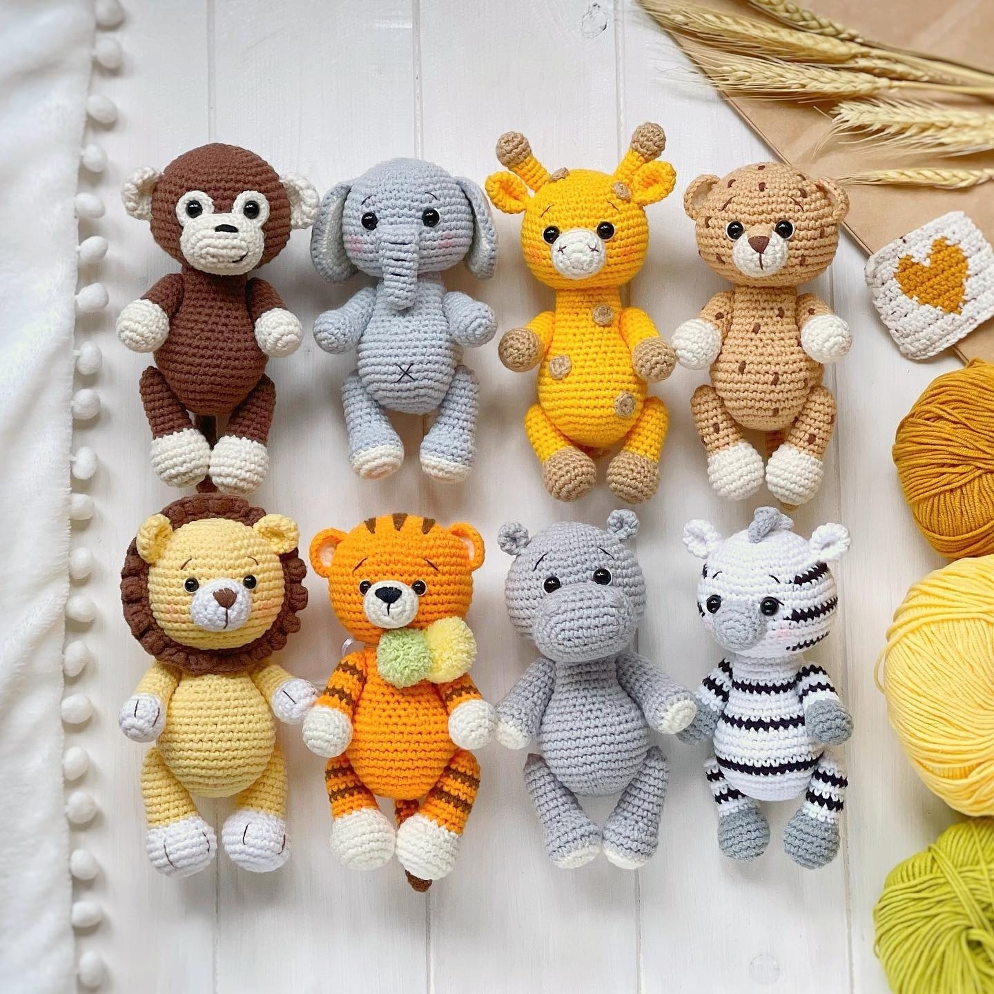 100% Handmade Baby Crochet Amigurumi Mini Forest Animal Stuffed Small Toy Hand Made