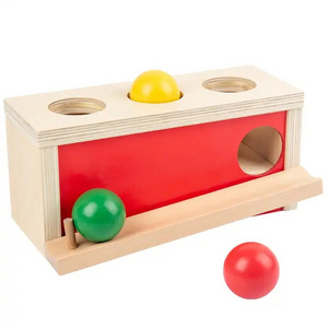 High Quality Montessori Teaching Aids Kids Early Education Enlightenment Wooden Knocking Ball Box Toys