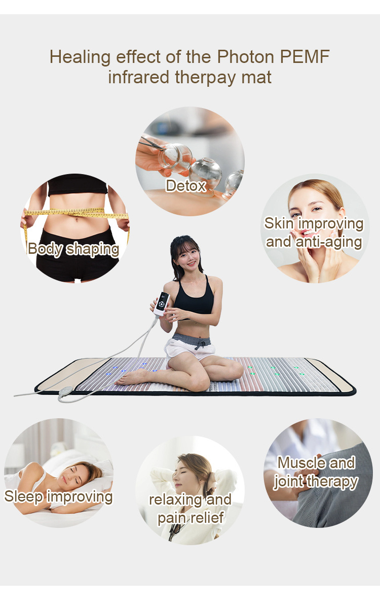 PEMF treasure stones Infrared Mat Electric Heating Pain Relief Mattress cushion