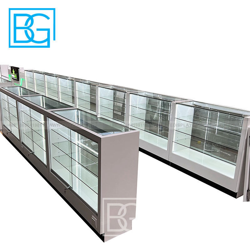 Factory High Quality Rack Shelf Cigars Smoke Shop Showcase Led Display Tobacco Display Case Wood With Dispensary Tiered