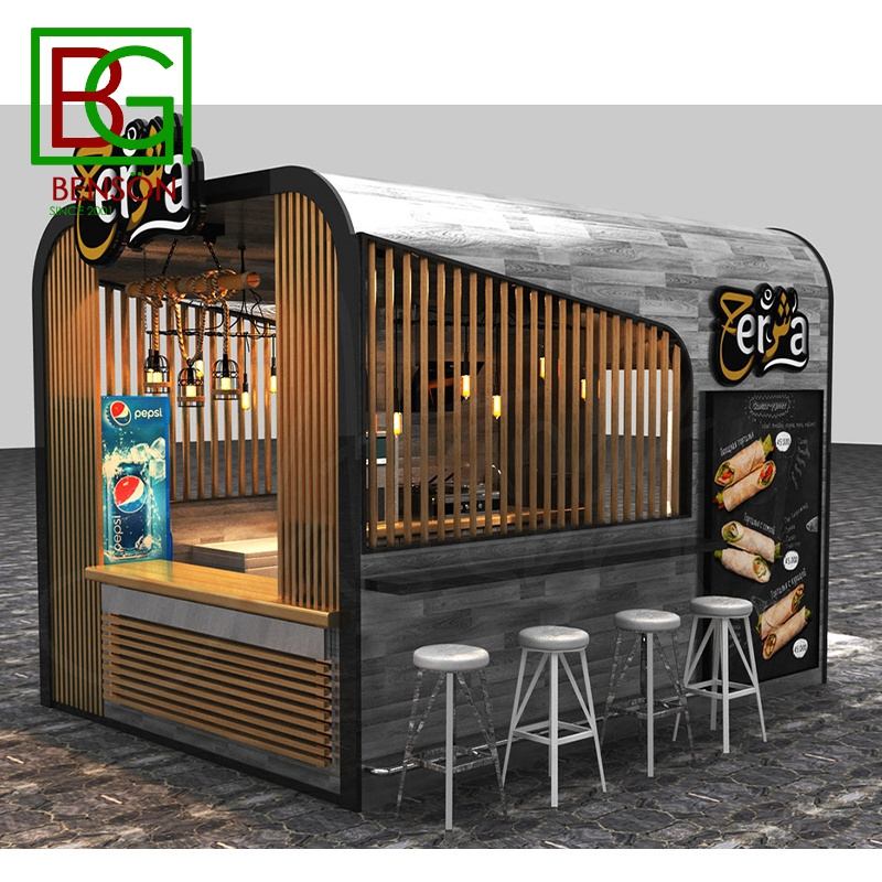 Latest Style Shopping Mall Food Kiosk Food Stall Kiosk Display Hottest Popular Mobile Crepes Kiosk In Mall