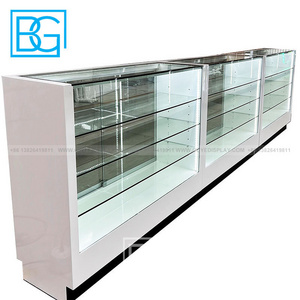 Factory High Quality Rack Shelf Cigars Smoke Shop Showcase Led Display Tobacco Display Case Wood With Dispensary Tiered