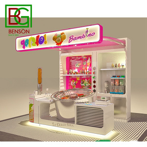 Professional Design Food Kiosk Ideas 3D Max Retail Ice Cream Kiosk Design Bubble Tea Kiosk Decoration