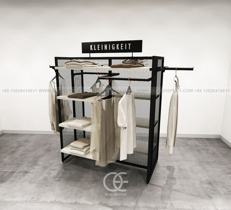 Customized Clothes Shop Stand Houseware Metal Rack Display Clothing Gold Display Rack Clothes Shelf For Clothes