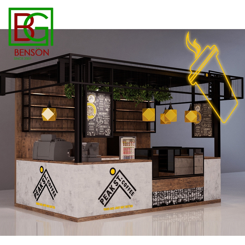 Hottest Commercial Coffee Kiosk Furniture Cafe Kiosk Counter For Sale High Quality Design Food Kiosk Design