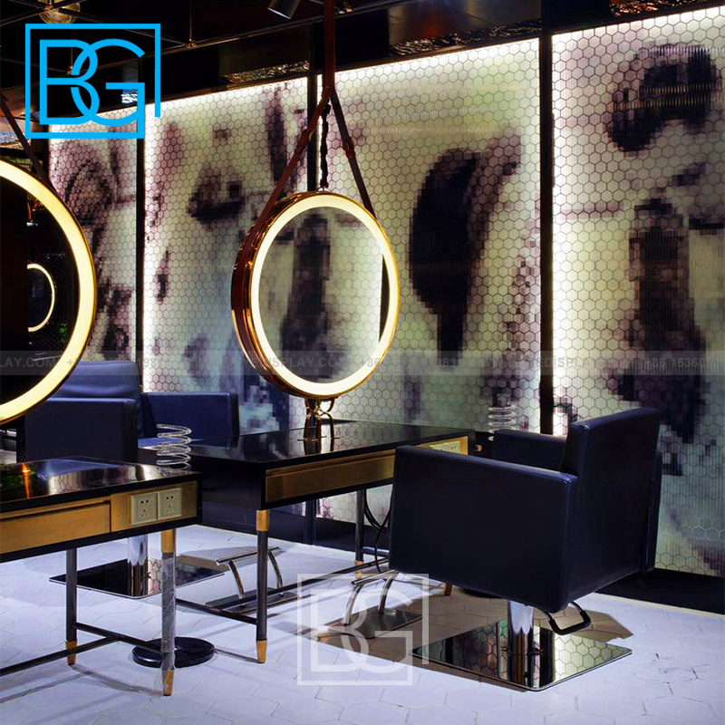 Reception Desk Salon Decoration Beauty Mirrors Stations Hair Salon Double Sided Hair Salon Mirror Station