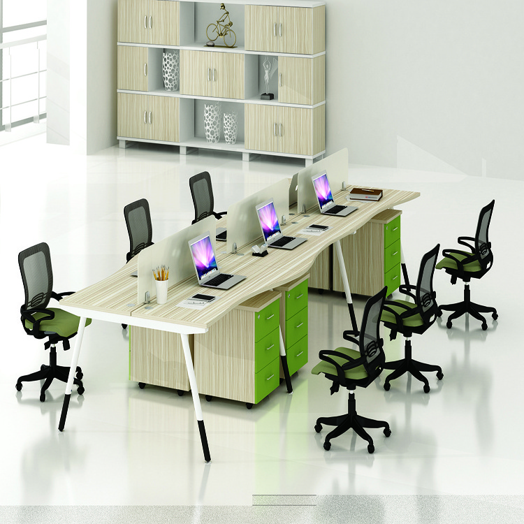 Best Seller Office Furniture 6 Persons Workstations Iron Table Leg