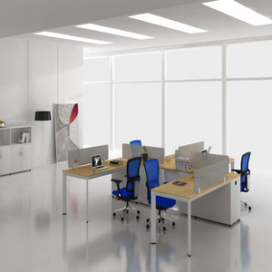 Modern Office Cubicles 2 Person Office  Workstation with desk screen