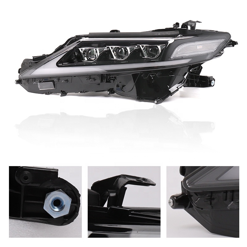 Maictop car lighting system led headlight for camry 2018-2021 3 lens headlight front lamp drl ASV  VX55 high end assembly