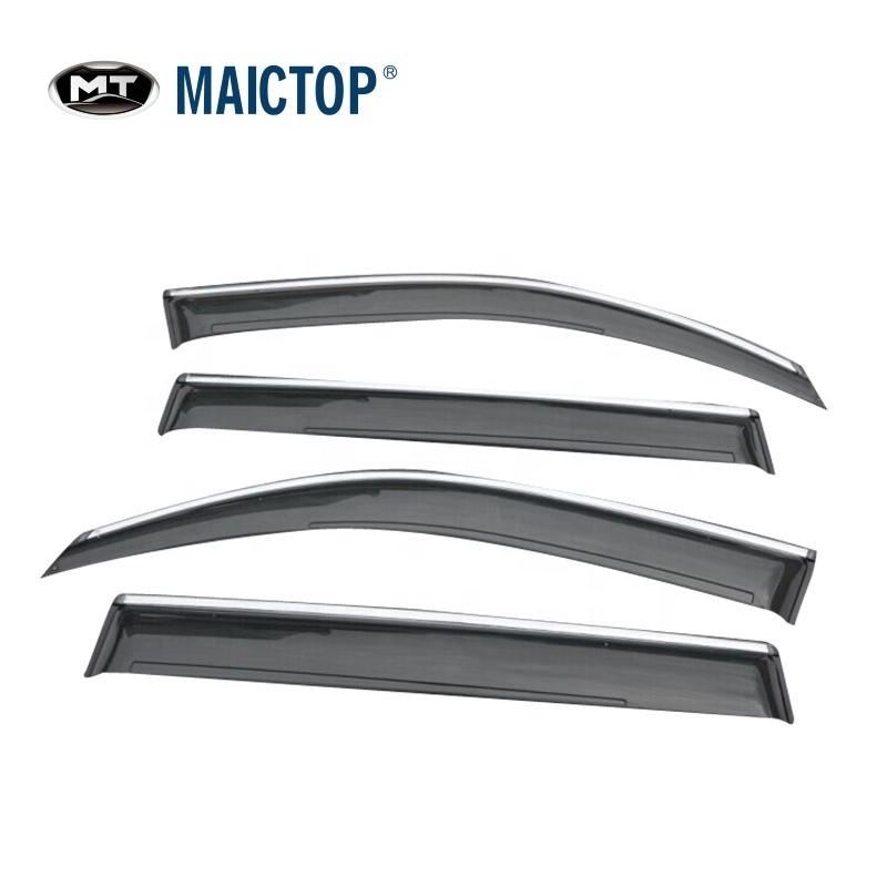 MAICTOP NEW Weather Shields car chrome sun plating visor window deflector door rain for revo