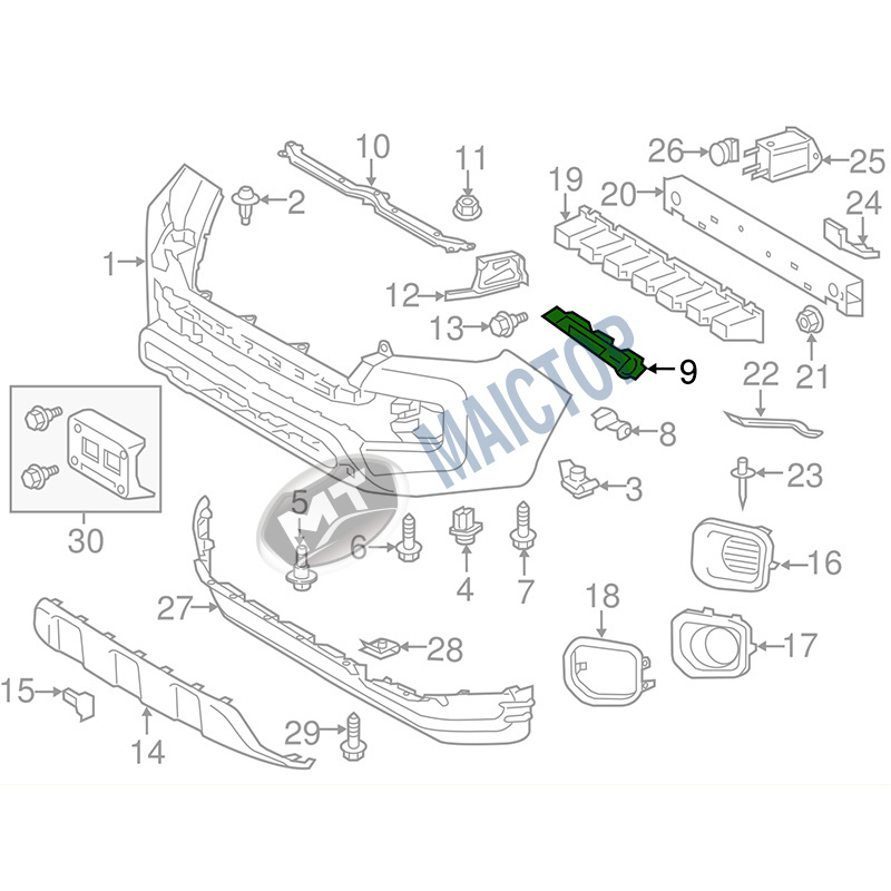 Maictop car accessories front bumper support bracket for tacoma pickup 4x4 USA 2016-2021 52115-04070 52116-04070