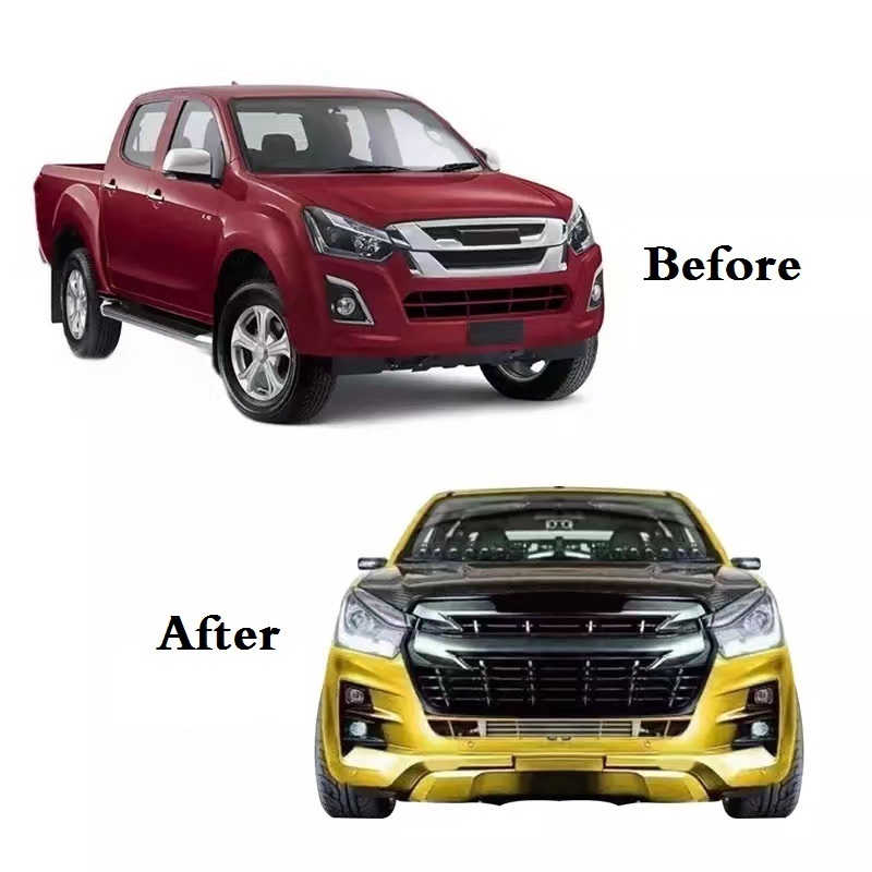 MAICTOP car accessories conversion front bumper Bodykit for Dmax d-max 2016-2019 Body Kit upgrade to 2020-2021