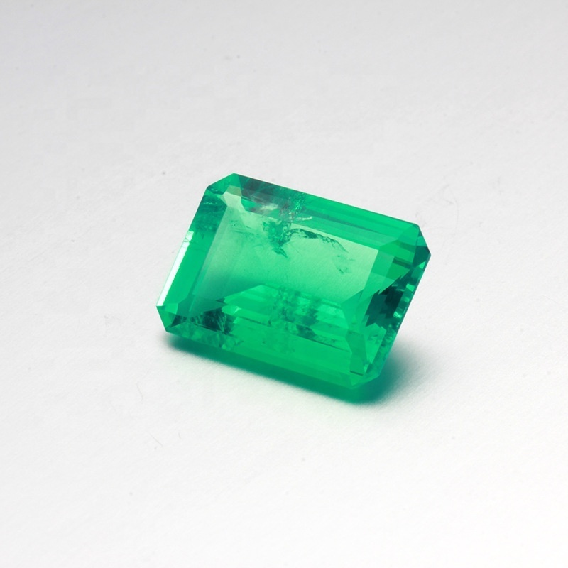 Colombian Emerald Natural Lnclusions Naked Stone Regeneration Cultivation Caibao Emerald Cut Custom Other Shapes gemstone