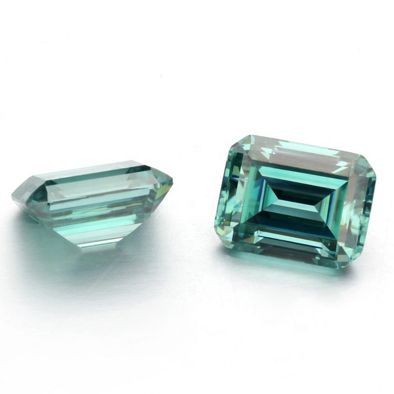 Green Color Emerald Cut Moissanite Diamond Graceful Fashion Classic 4*6mm-10*12mm