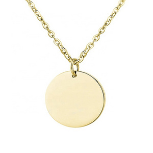 High Polish Custom Name Circle Plain Disc 925 Sterling Silver Jewelry Pendant Charm Coin 18k Gold Necklaces