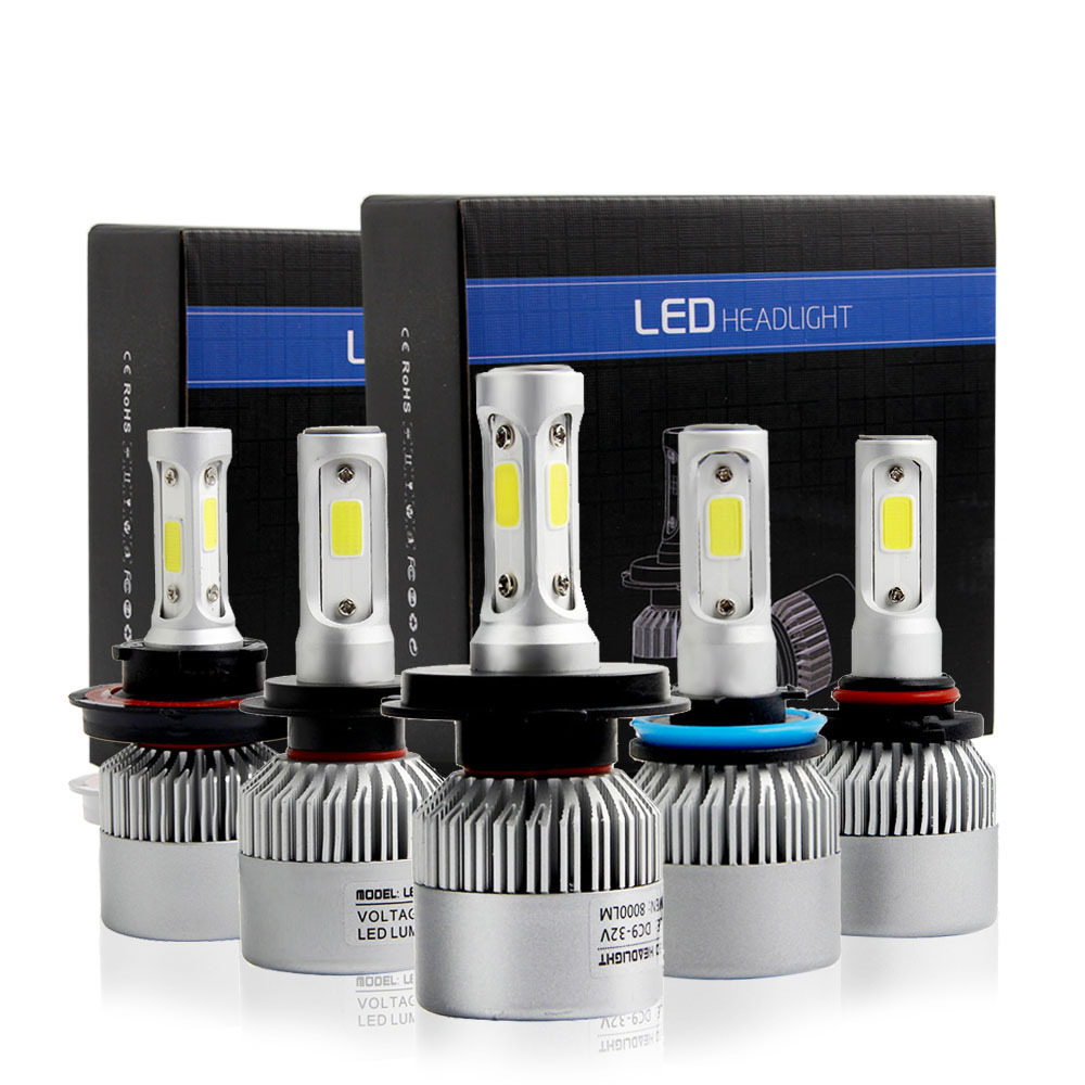 Factory direct sell S2 led headlight 3 sides 4 sides 8000 lumens H1 H7 H11 motorcycle car led fog light bulb