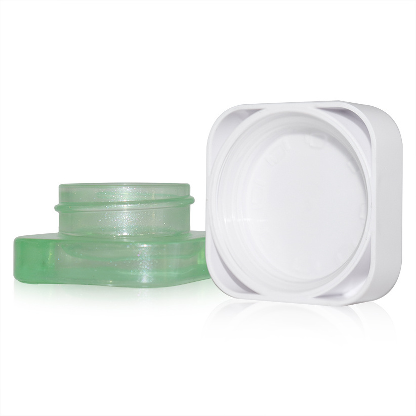 Mini Cosmetic Container 5ml 9ml Jar Square Cube Glass Jar Food Grade  Extract Concentrate Wax Child Resistance Lid