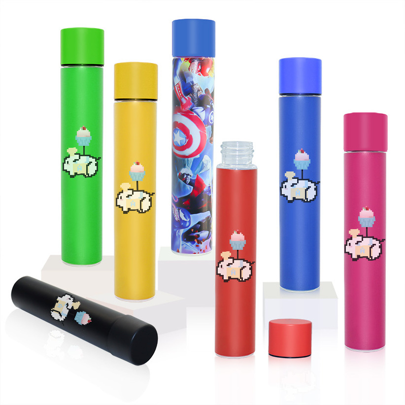 Customized Logo King Size 120mm 125mm Glass Pre Tube l Child Proof Glass Tube Packaging Container Flower Glass Tube