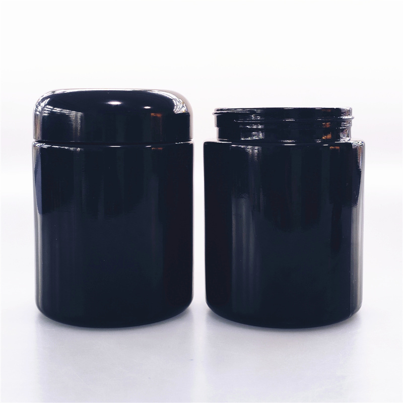 50ML 100ML 150ML 200ML 250ML dark violet glass bottles cosmetic lotion cream bottles black uv glass jar