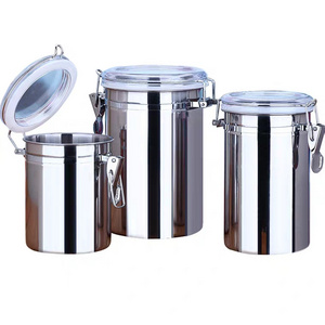 16 oz 25 oz 28 oz 36 oz stainless steel Jars With Airtight Hinged Lids For Kitchen Canisters 750ml herb Storage Containers