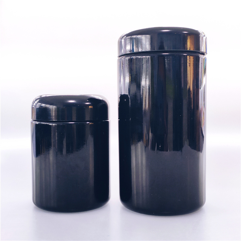 50ML 100ML 150ML 200ML 250ML dark violet glass bottles cosmetic lotion cream bottles black uv glass jar