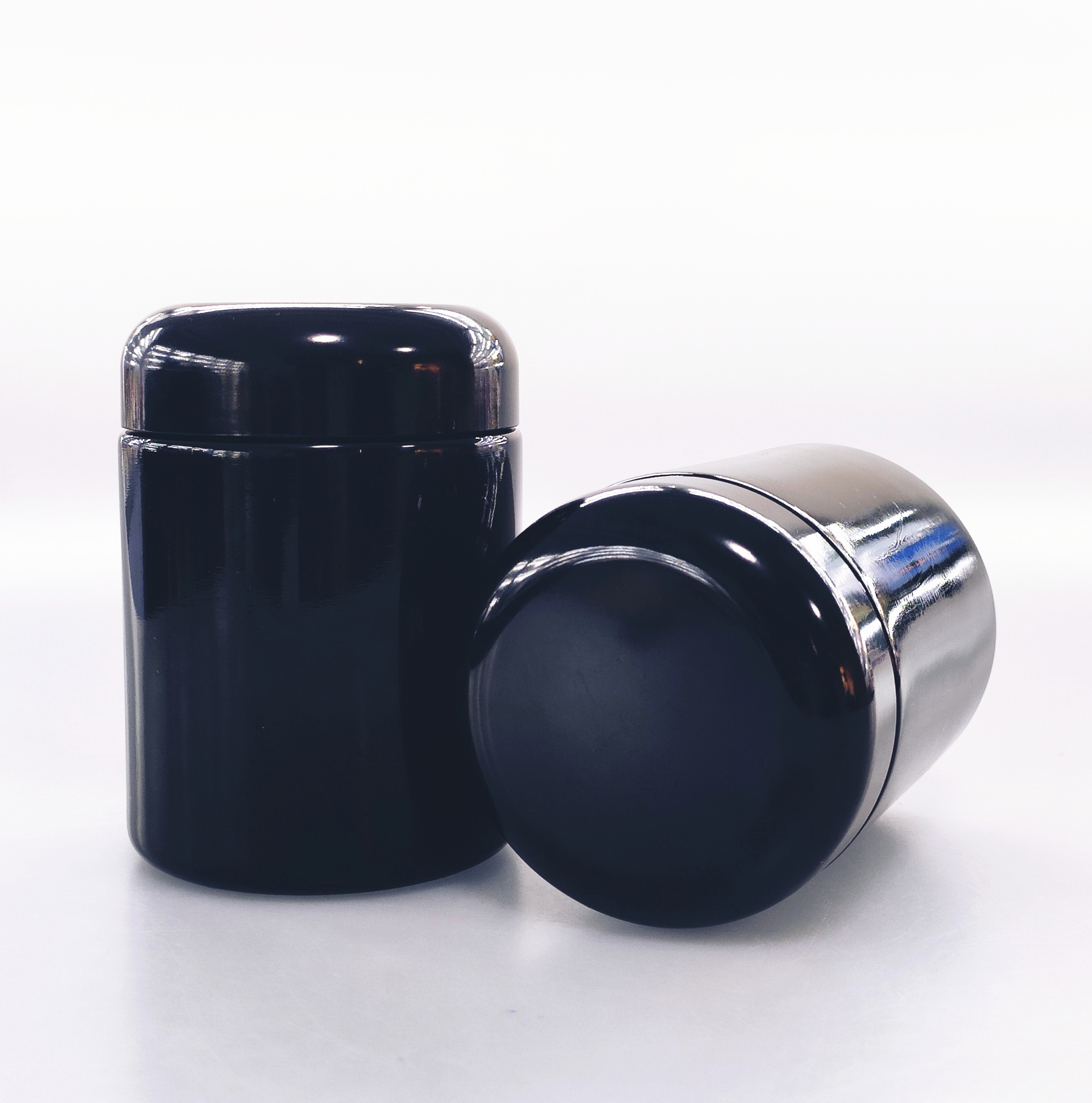 50ML 100ML 150ML 200ML 250ML dark violet glass bottles cosmetic lotion cream bottles black uv glass jar