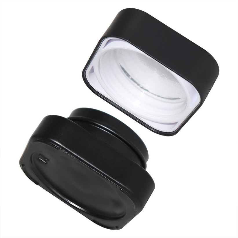 Mini Cosmetic Container 5ml 9ml Jar Square Cube Glass Jar Food Grade  Extract Concentrate Wax Child Resistance Lid