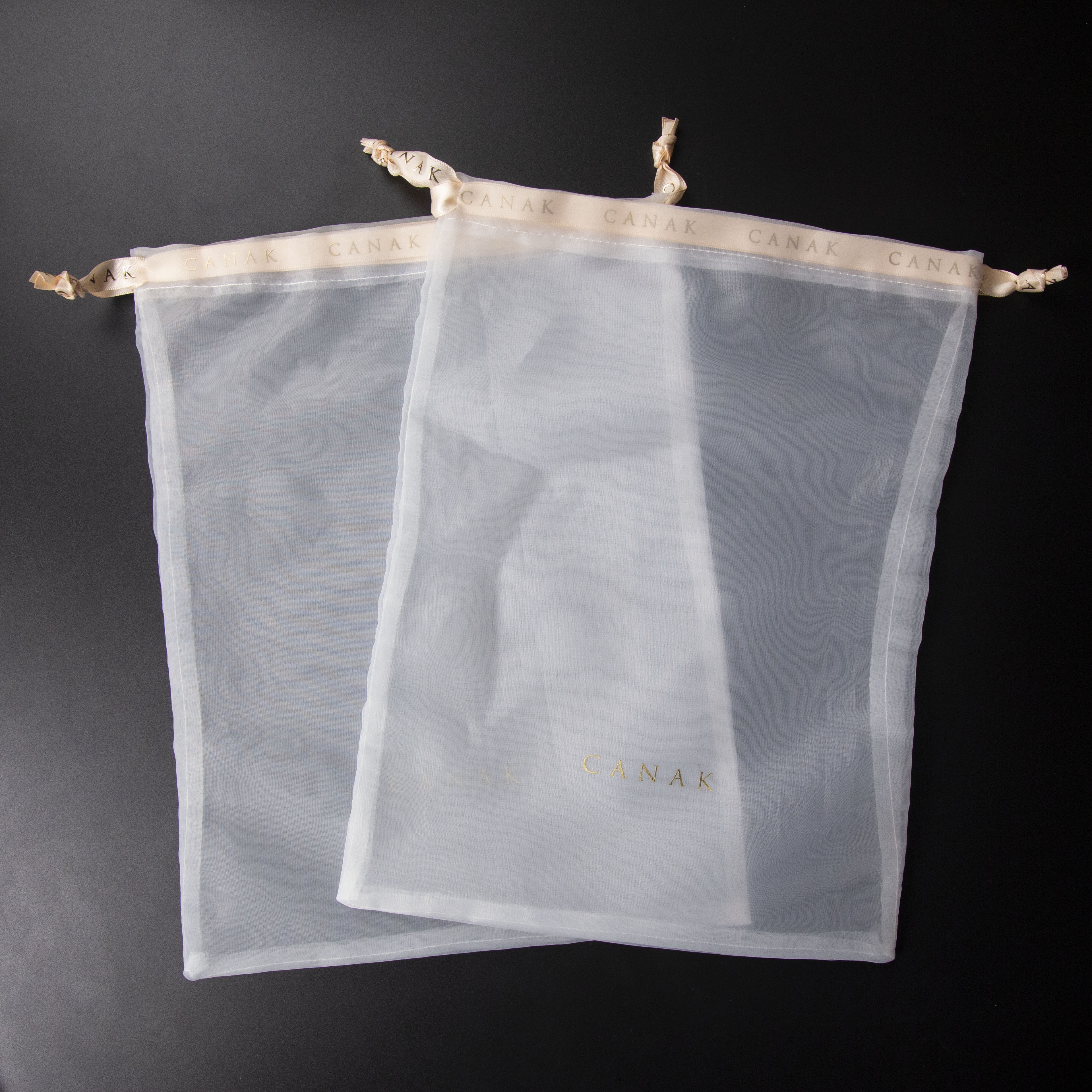 Small Custom Mesh Organza Drawstring Bags With Custom Logo